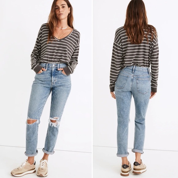 Madewell Roadtripper Boyjean Slim Leg Cadell Wash Ripped Edition Boho Size 27 - Picture 2 of 12